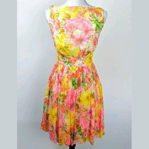 VINTAGE jr.theme 50s Floral Pleated Aline Dress